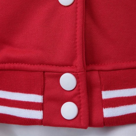 CASUAL STAND COLLAR LONG SLEEVE COLOR BLOCK BUTTON DESIGN WOMEN'S BASEBALL COAT
