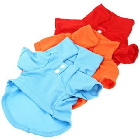 PUPPY KITTY SMALL PET COTTON POLO SHIRT CLOTHES COSTUME APPAREL (RED)
