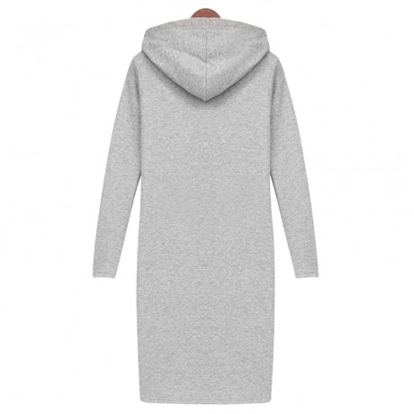 CASUAL HOODED LONG SLEEVE EMBELLISHED STRAIGHT COLOR BLOCK WOMEN'S DRESS