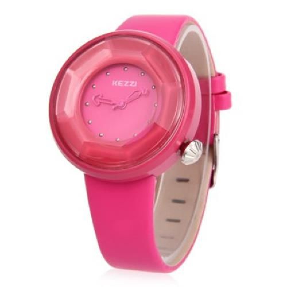 KEZZI K708 FEMALE QUARTZ WATCH WATER RESISTANCE LEATHER BAND CUTTING SURFACE DIAL WRISTWAT