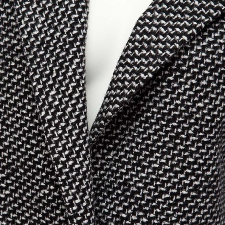 FASHIONABLE TURN-DOWN COLLAR LONG SLEEVES HOUNDSTOOTH WOMEN'S WOOLEN COAT