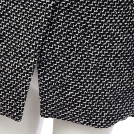 FASHIONABLE TURN-DOWN COLLAR LONG SLEEVES HOUNDSTOOTH WOMEN'S WOOLEN COAT