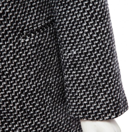 FASHIONABLE TURN-DOWN COLLAR LONG SLEEVES HOUNDSTOOTH WOMEN'S WOOLEN COAT