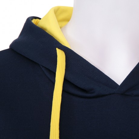 CASUAL HOODED LONG SLEEVE EMBELLISHED STRAIGHT COLOR BLOCK WOMEN'S DRESS