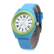 KEZZI K681 CHILDREN QUARTZ WATCH WATER RESISTANCE LEATHER BAND WRISTWATCH (BLUE)