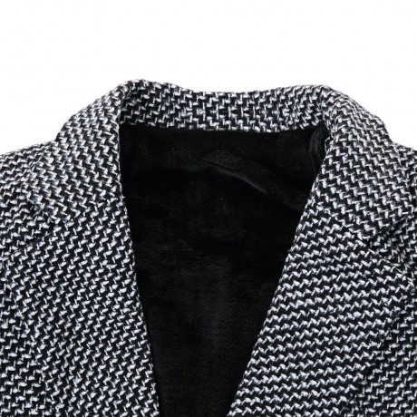 FASHIONABLE TURN-DOWN COLLAR LONG SLEEVES HOUNDSTOOTH WOMEN'S WOOLEN COAT