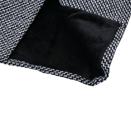 FASHIONABLE TURN-DOWN COLLAR LONG SLEEVES HOUNDSTOOTH WOMEN'S WOOLEN COAT