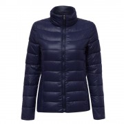 FASHIONABLE STAND-UP COLLAR LONG SLEEVE STRIPED DESIGN SLIMMING WOMEN'S COTTON COAT