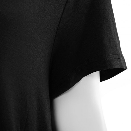 FASHIONABLE ROUND NECK SHORT SLEEVE LACE STITCHING DOVETAIL HEM LOOSE FITTING WOMEN'S BLOU