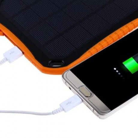 CHARMPIE S7 LIGHTWEIGHT 5600MAH SOLAR BATTERY DUAL USB PORT 8 LED LIGHT WATERPROOF POWER 