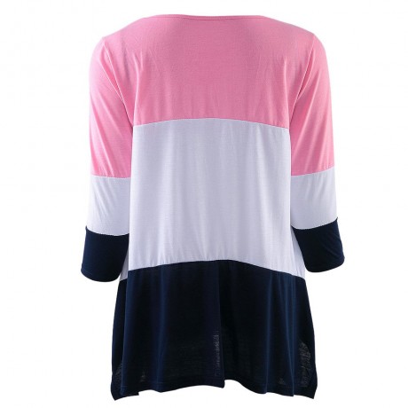 STYLISH ROUND NECK 3/4 SLEEVE LACE STITCHING DESIGN WOMEN'S T-SHIRT