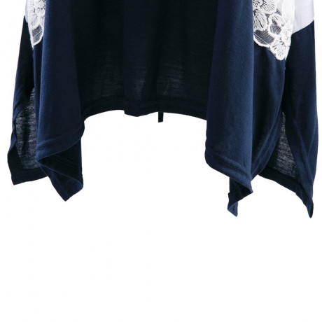 STYLISH ROUND NECK 3/4 SLEEVE LACE STITCHING DESIGN WOMEN'S T-SHIRT