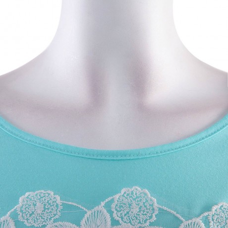 STYLISH ROUND NECK 3/4 SLEEVE LACE STITCHING DESIGN WOMEN'S T-SHIRT