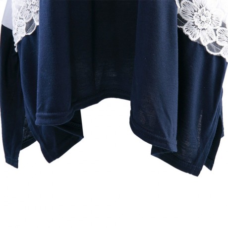 STYLISH ROUND NECK 3/4 SLEEVE LACE STITCHING DESIGN WOMEN'S T-SHIRT