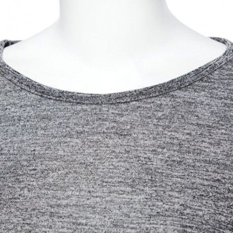 STYLISH ROUND COLLAR LONG SLEEVE HOLLOW OUT LACE STITCHING WOMEN'S T-SHIRT