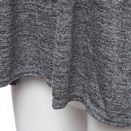 STYLISH ROUND COLLAR LONG SLEEVE HOLLOW OUT LACE STITCHING WOMEN'S T-SHIRT