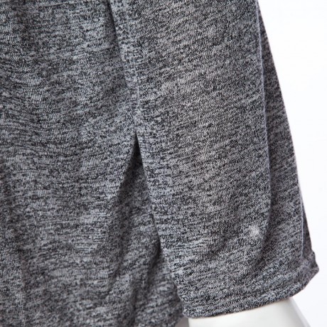 STYLISH ROUND COLLAR LONG SLEEVE HOLLOW OUT LACE STITCHING WOMEN'S T-SHIRT