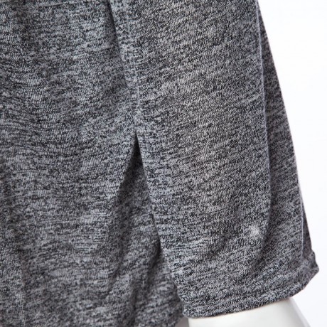 STYLISH ROUND COLLAR LONG SLEEVE HOLLOW OUT LACE STITCHING WOMEN'S T-SHIRT