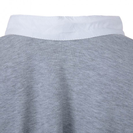 STYLISH SHIRT COLLAR LONG SLEEVE SPLICED COLOR BLOCK LOOSE-FITTING WOMEN'S BLOUSE