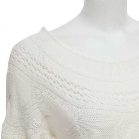 CHIC SLASH COLLAR LONG SLEEVE TWIST BRAID PURE COLOR WOMEN PULLOVER