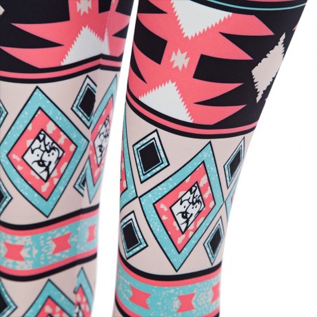 RETRO STYLE ELASTIC WAIST PRINTED SKINNY LEGGINGS FOR WOMEN