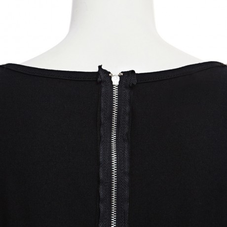 STYLISH SCOOP COLLAR LONG SLEEVE HEART PRINT ZIPPERED T-SHIRT FOR LADIES