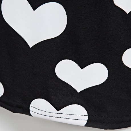 STYLISH SCOOP COLLAR LONG SLEEVE HEART PRINT ZIPPERED T-SHIRT FOR LADIES