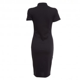 STYLISH RETRO MANDRAIN COLLAR SHORT SLEEVED SOLID ELASTIC CHEONGSAM