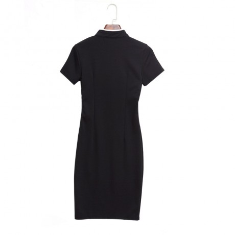 STYLISH RETRO MANDRAIN COLLAR SHORT SLEEVED SOLID ELASTIC CHEONGSAM