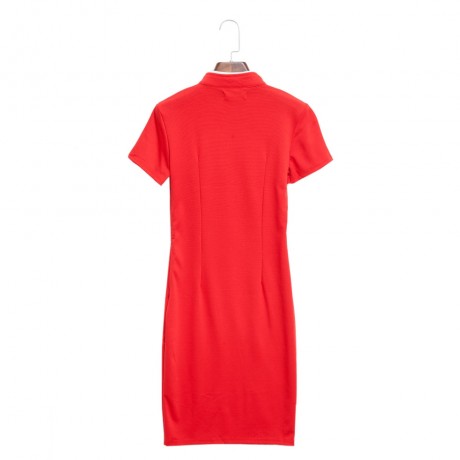 STYLISH RETRO MANDRAIN COLLAR SHORT SLEEVED SOLID ELASTIC CHEONGSAM