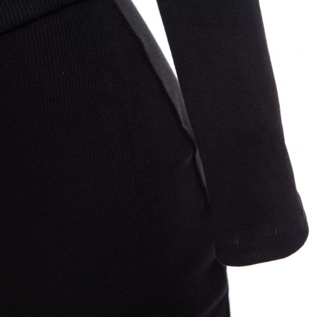 ELEGANT ROUND NECK LONG SLEEVE KNITTED SWEATER   SEMI LONG TIGHT KNIT SKIRT SUIT