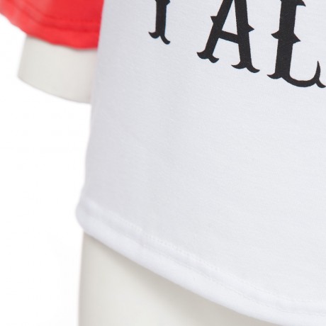 CASUAL ROUND COLLAR LONG SLEEVE COLOR BLOCK SANTA CLAUS PRINT T-SHIRT FOR WOMEN