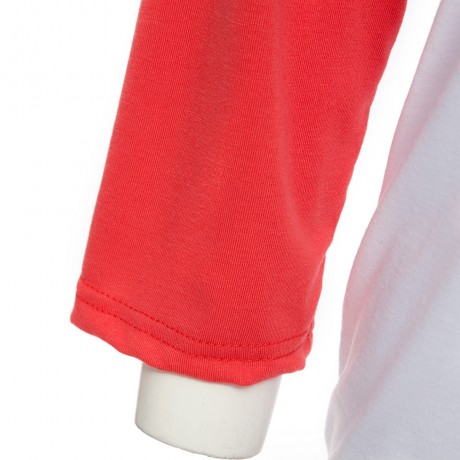 CASUAL ROUND COLLAR LONG SLEEVE COLOR BLOCK SANTA CLAUS PRINT T-SHIRT FOR WOMEN