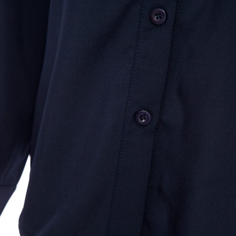 SEXY TEMPERAMENT BACKLESS LONG SLEEVED HOLLOW SOLID SHIRT DRESS