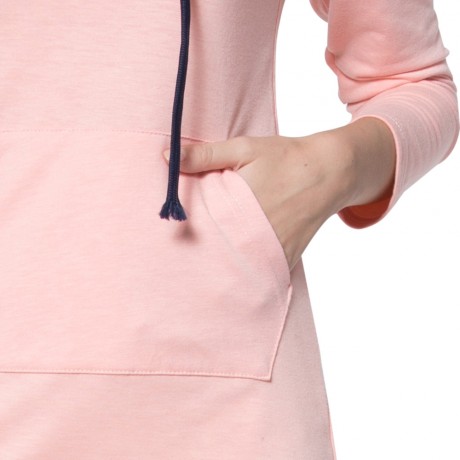 CASUAL HOODED LONG SLEEVE EMBELLISHED STRAIGHT COLOR BLOCK WOMEN'S DRESS