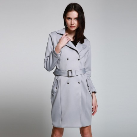 CHIC TURN DOWN COLLAR LONG SLEEVE DOUBLE-BREASTED LACE-UP WOMEN'S TRENCH COAT
