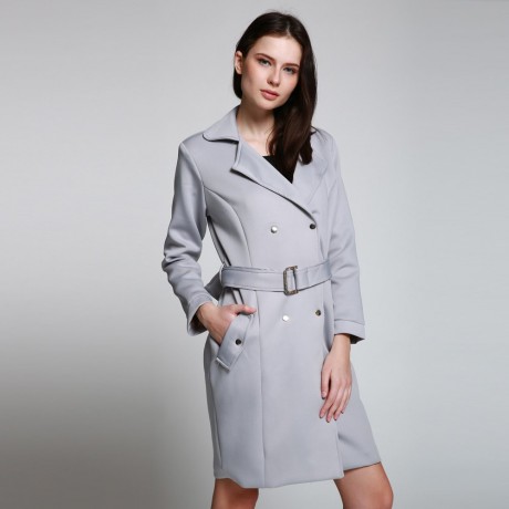 CHIC TURN DOWN COLLAR LONG SLEEVE DOUBLE-BREASTED LACE-UP WOMEN'S TRENCH COAT