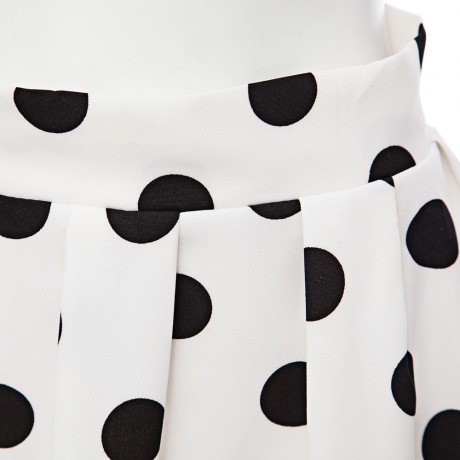 CHIC HIGH-WAIST POLKA DOT PRINT A-LINE BALL GOWN SKIRT FOR WOMEN
