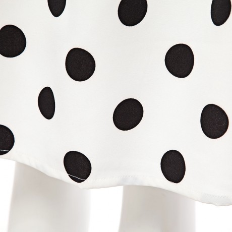 CHIC HIGH-WAIST POLKA DOT PRINT A-LINE BALL GOWN SKIRT FOR WOMEN