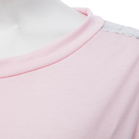CASUAL ROUND COLLAR LONG SLEEVE SEQUIN PURE COLOR LOOSE-FITTING LADIES KNITWEAR