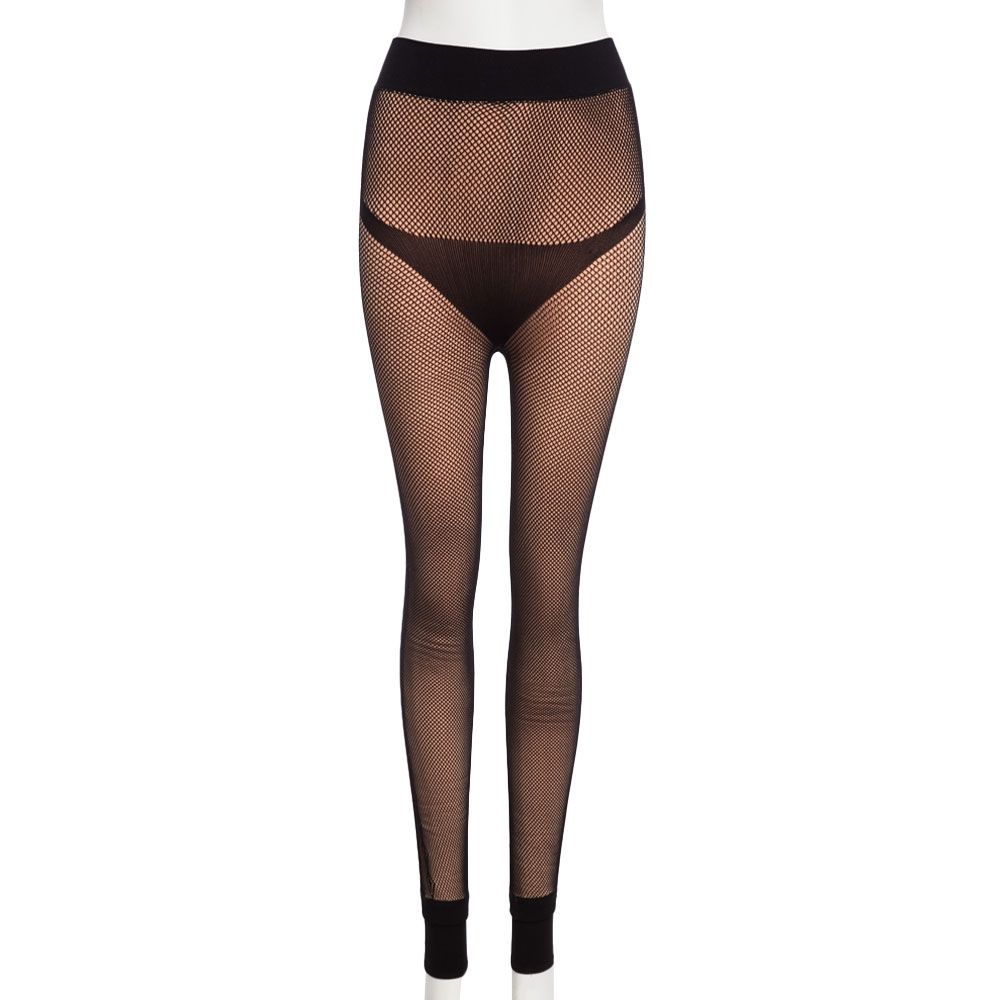 SEXY HIGH WAIST ELASTIC NET SPLICED BODYCON PANTYHOSE WITH VELVET FOR LADIES