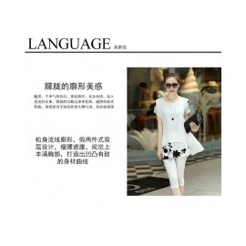 PLUS SIZE STYLISH LOOSE WAIST WHITE SHORT SLEEVE TUNICS TOP JA0001WTP (WHITE, SIZE 4XL)