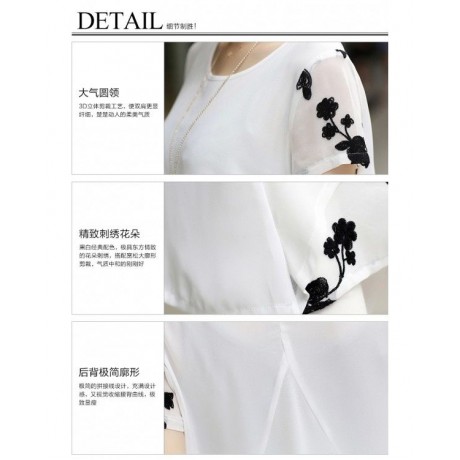 PLUS SIZE STYLISH LOOSE WAIST WHITE SHORT SLEEVE TUNICS TOP JA0001WTP (WHITE, SIZE 4XL)