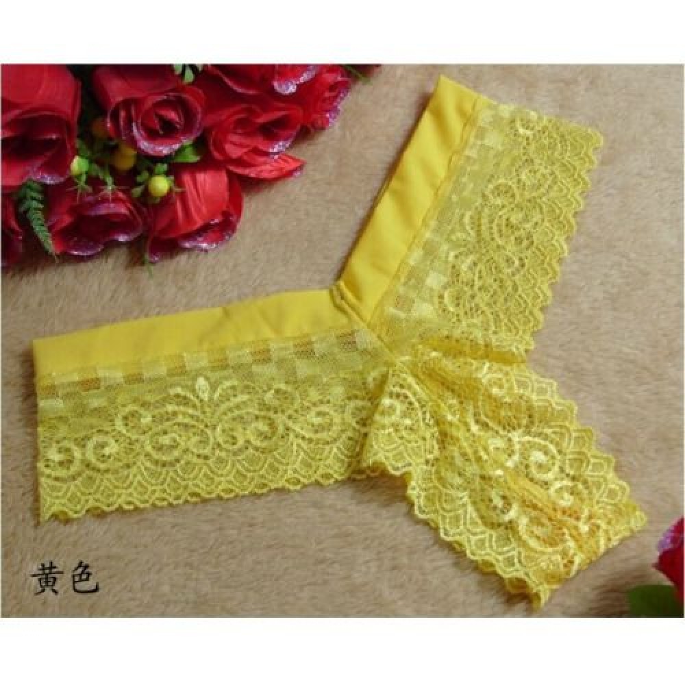 FREE SIZE SEXY LACE PANTIES JB0034 (YELLOW)