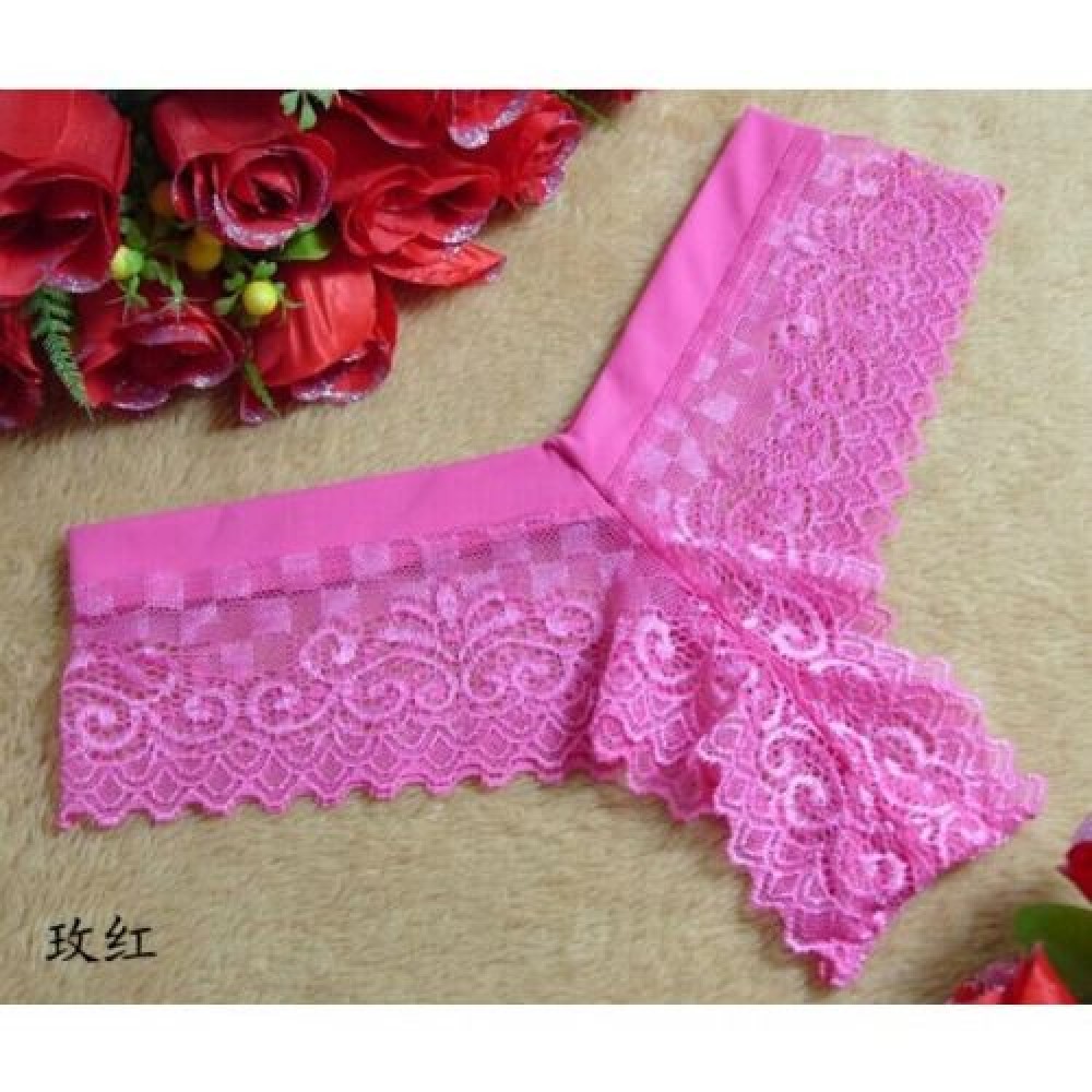 FREE SIZE SEXY LACE PANTIES JB0034 (DARK PINK)