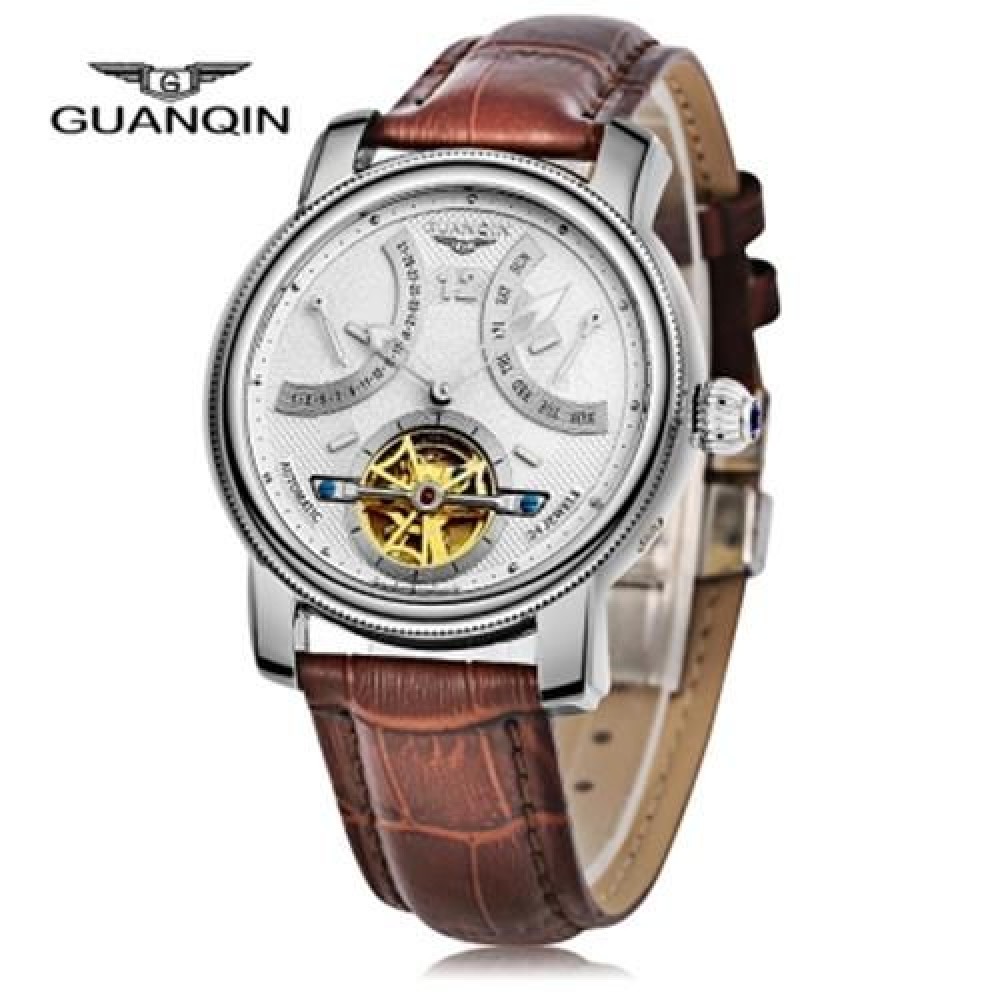 GUANQIN GJ16009 MEN AUTOMATIC MECHANICAL WATCH (WHITE)