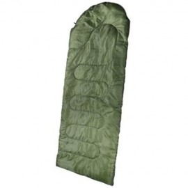 OUTDOOR CAMPING TRAVEL ENVELOPE WATER RESISTANCE HOODED SLEEPING BAG (ARMY GREEN)