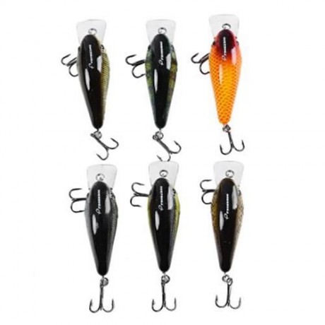 PROBEROS 6PCS 6 COLOR FISHING CRANKBAIT HOOK LURE BAIT (COLORMIX)