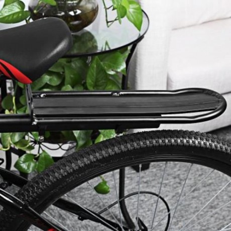 ALUMINUM ALLOY BICYCLE CARRIER REAR RACK PALLET SHELF CYCLING ACCESSORY (BLACK)