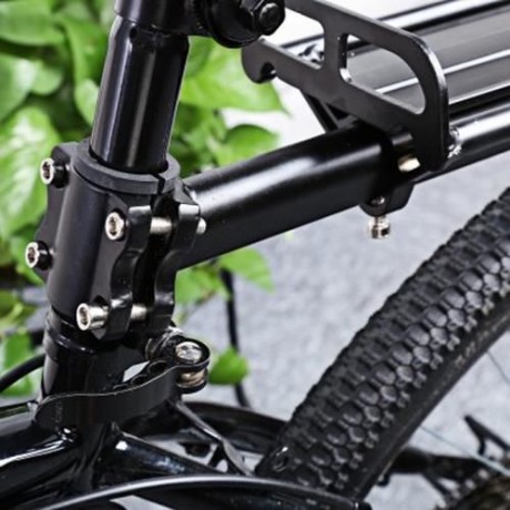 ALUMINUM ALLOY BICYCLE CARRIER REAR RACK PALLET SHELF CYCLING ACCESSORY (BLACK)